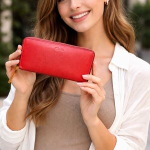 Clarks Red Leather Wallet